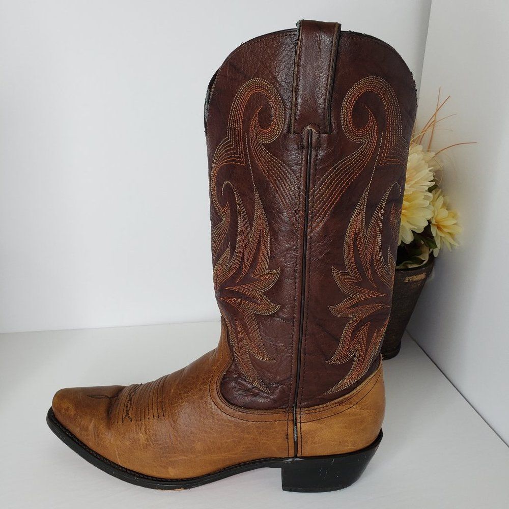 Santa Fe Brown Leather Boots Size 8.5